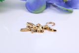 Fairy Charm, Made from Solid Cast Yellow Gold, Complete with Attachment Link