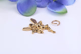 Fairy Charm, Made from Solid Cast Yellow Gold, Complete with Attachment Link