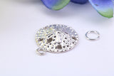 Star Fish Fossil Charm, Traditional Charm, Made from Solid 925 Grade Sterling Silver, Complete with Attachment Link