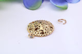 Star Fish Fossil Charm, Made from Solid Yellow Gold, Complete with Attachment Link