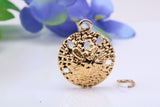 Star Fish Fossil Charm, Made from Solid Yellow Gold, Complete with Attachment Link