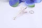 Eiffel Tower Charm, Traditional Charm, Made from Solid 925 Grade Sterling Silver, Complete with Attachment Link