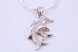 Two Dolphin Necklace, Made from Solid Cast Sterling Silver