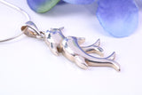 Two Dolphin Necklace, Made from Solid Cast Sterling Silver
