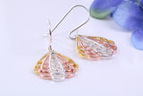 Three Tone Finish Necklace and Earrings, Made from Solid 925 Grade Sterling Silver