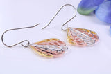 20 mm Long Dropper Earrings, Three Tone Finish, Made from Solid 925 Grade Sterling Silver