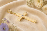 Chunky Diamond set Gold Cross, Made From Solid Cast Yellow Gold, British Hallmarked