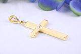 Chunky Diamond set Gold Cross, Made From Solid Cast Yellow Gold, British Hallmarked