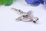 45 mm Long Cubic Zirconia Encrusted Crucifix Necklace, made from solid Sterling Silver