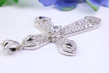 54 mm Long Cubic Zirconia Encrusted Cross Necklace, made from solid Sterling Silver