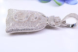 Sack Full of Dollars, Cubic Zirconia Encrusted Cross Necklace, made from solid Sterling Silver