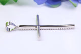 50 mm Long Cubic Zirconia Encrusted Cross Necklace, made from solid Sterling Silver