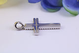 Small Cubic Zirconia set Cross Necklace, made from solid Sterling Silver