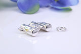 Binocular Charm, Made from Solid Cast Silver, Complete with Attachment Link