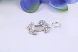 Crab Charm, Traditional Charm, Made from Solid 925 Grade Sterling Silver, Complete with Attachment Link