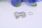 Crab Charm, Traditional Charm, Made from Solid 925 Grade Sterling Silver, Complete with Attachment Link