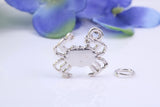 Crab Charm, Traditional Charm, Made from Solid 925 Grade Sterling Silver, Complete with Attachment Link