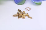 Fairy Charm, Made from Solid Cast Yellow Gold, Complete with Attachment Link