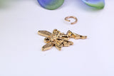 Fairy Charm, Made from Solid Cast Yellow Gold, Complete with Attachment Link