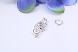 Vintage Microphone Charm, Made from Solid Cast Silver, Complete with Attachment Link
