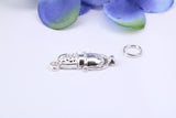 Vintage Microphone Charm, Made from Solid Cast Silver, Complete with Attachment Link