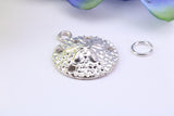 Star Fish Fossil Charm, Traditional Charm, Made from Solid 925 Grade Sterling Silver, Complete with Attachment Link