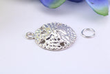 Star Fish Fossil Charm, Traditional Charm, Made from Solid 925 Grade Sterling Silver, Complete with Attachment Link