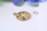 Star Fish Fossil Charm, Made from Solid Yellow Gold, Complete with Attachment Link