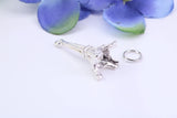 Eiffel Tower Charm, Traditional Charm, Made from Solid 925 Grade Sterling Silver, Complete with Attachment Link