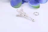 Eiffel Tower Charm, Traditional Charm, Made from Solid 925 Grade Sterling Silver, Complete with Attachment Link