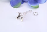 Eiffel Tower Charm, Traditional Charm, Made from Solid 925 Grade Sterling Silver, Complete with Attachment Link