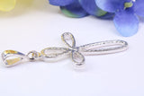 40 mm Long, Open Cross, Made From Solid Cast Silver