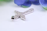 33 mm Long Cubic Zirconia Encrusted Cross Necklace, made from solid Sterling Silver