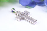33 mm Long Cubic Zirconia Encrusted Cross Necklace, made from solid Sterling Silver