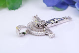 45 mm Long Cubic Zirconia Encrusted Crucifix Necklace, made from solid Sterling Silver