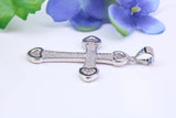 48 mm Long Cubic Zirconia Encrusted Cross Necklace, made from solid Sterling Silver