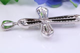 54 mm Long Cubic Zirconia Encrusted Cross Necklace, made from solid Sterling Silver