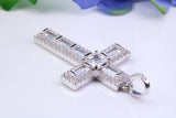 54 mm Long Cubic Zirconia Encrusted Cross Necklace, made from solid Sterling Silver