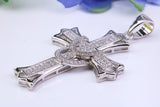58 mm Long Cubic Zirconia Encrusted Cross Necklace, made from solid Sterling Silver