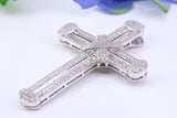 54 mm Long Cubic Zirconia Encrusted Cross Necklace, made from solid Sterling Silver