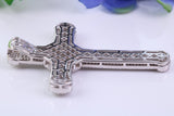 54 mm Long Cubic Zirconia Encrusted Cross Necklace, made from solid Sterling Silver