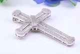 54 mm Long Cubic Zirconia Encrusted Cross Necklace, made from solid Sterling Silver