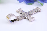 49 mm Long Cubic Zirconia Encrusted Cross Necklace, made from solid Sterling Silver