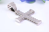 49 mm Long Cubic Zirconia Encrusted Cross Necklace, made from solid Sterling Silver