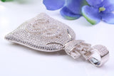 Sack Full of Dollars, Cubic Zirconia Encrusted Cross Necklace, made from solid Sterling Silver