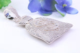 Sack Full of Dollars, Cubic Zirconia Encrusted Cross Necklace, made from solid Sterling Silver