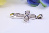 34 mm Long Cubic Zirconia Encrusted Cross Necklace, made from solid Sterling Silver
