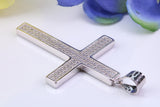50 mm Long Cubic Zirconia Encrusted Cross Necklace, made from solid Sterling Silver