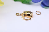 Teapot Charm, Made from Solid Cast Yellow Gold, Complete with Attachment Link