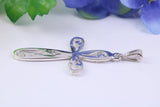 40 mm Long Patterned Cross, Made From Solid Cast Silver